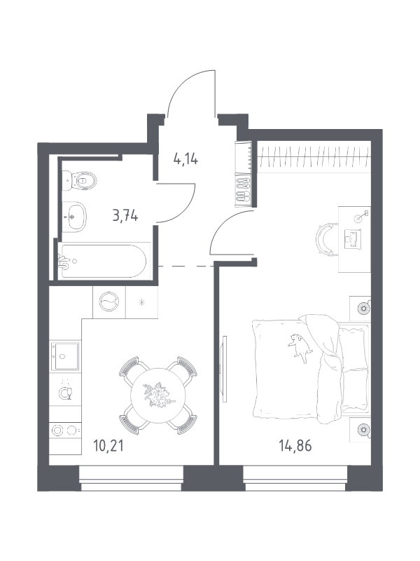 1 ккв 33 м²
