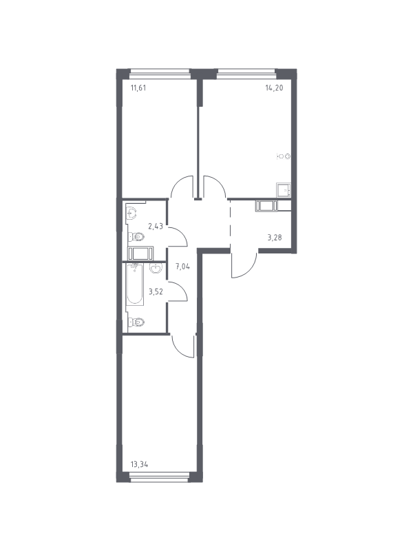 2 ккв 55,4 м²