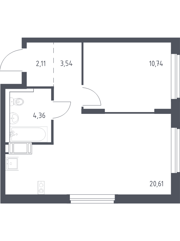 2 ккв (Евро) 41,4 м²