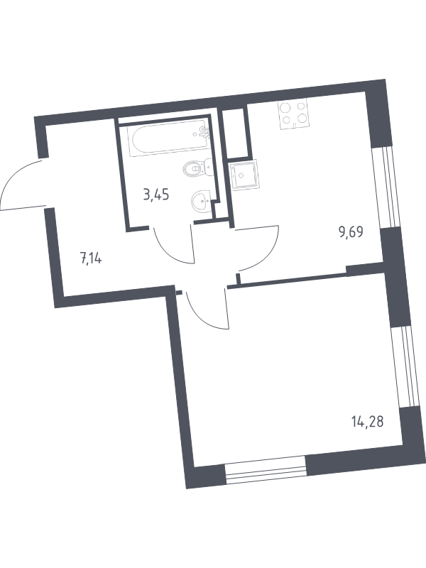 1 ккв 34,6 м²