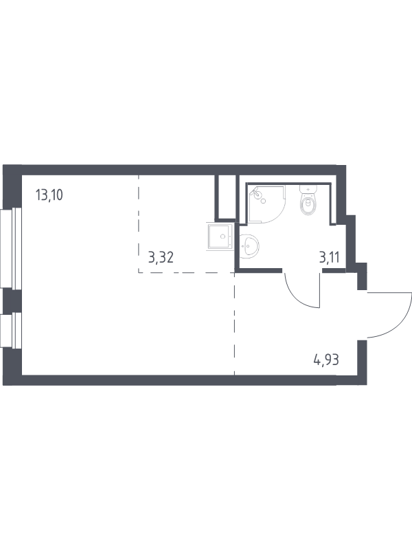 Студия 24,5 м²