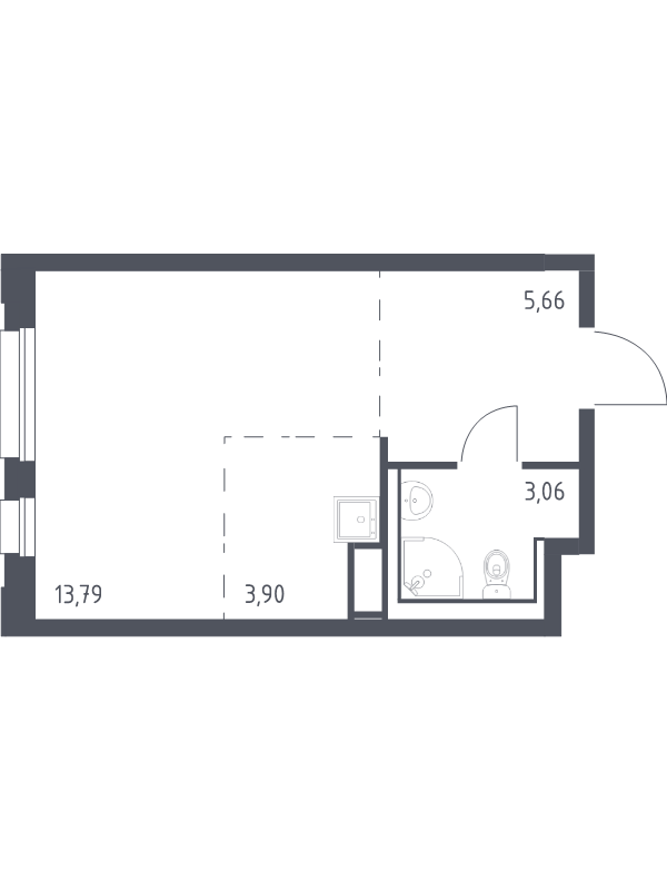 Студия 26,4 м²