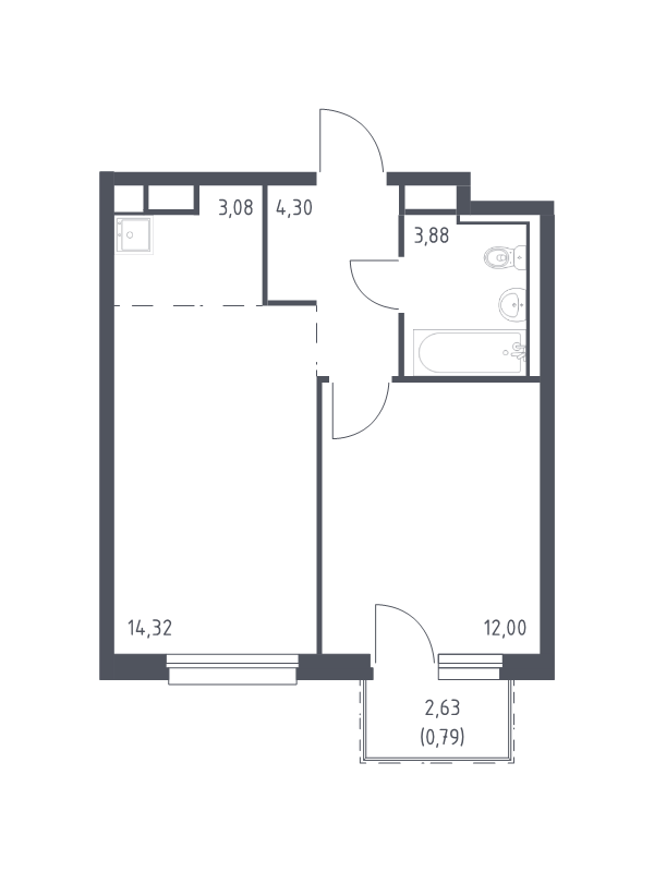2 ккв (Евро) 38,4 м²