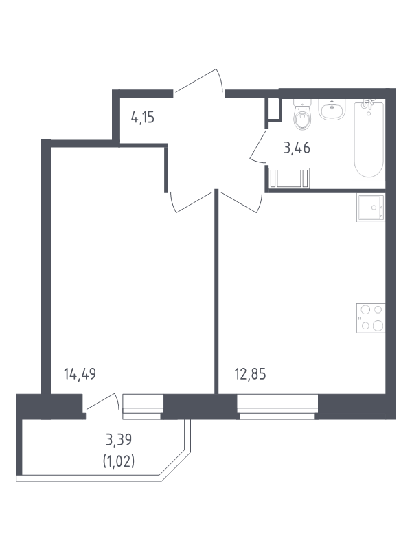 1 ккв 36 м²