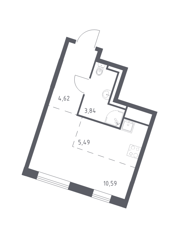 Студия 24,5 м²