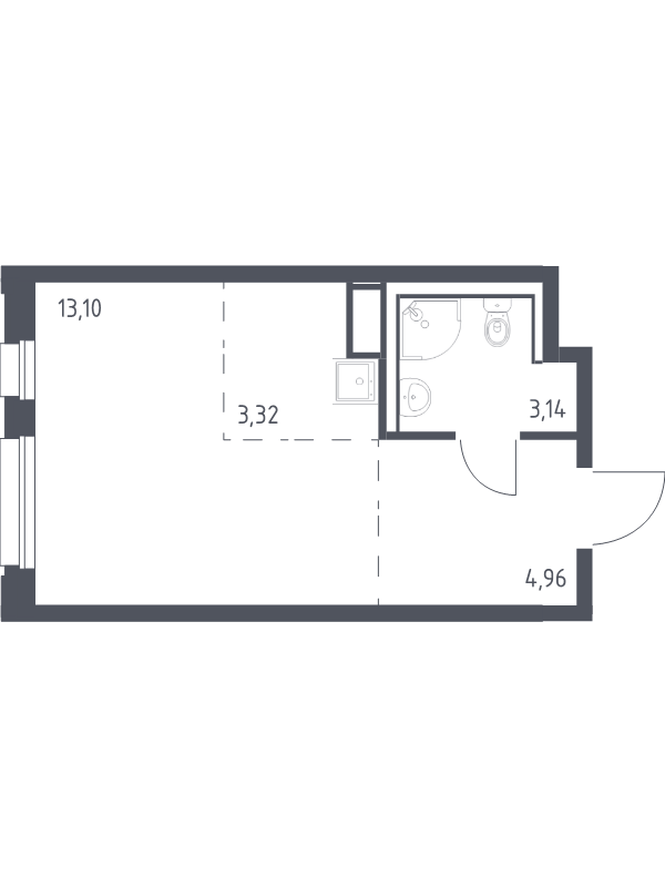 Студия 24,5 м²
