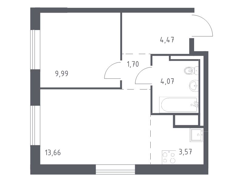 2 ккв (Евро) 37,5 м²