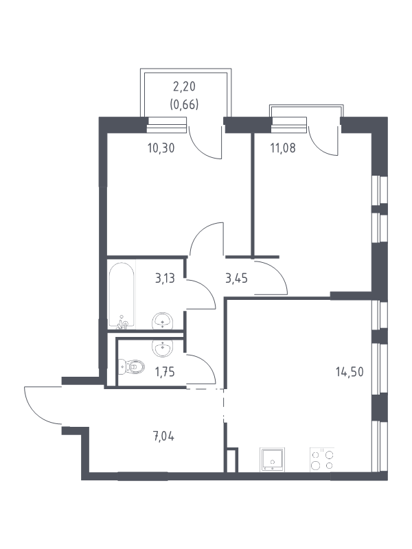 2 ккв 51,9 м²