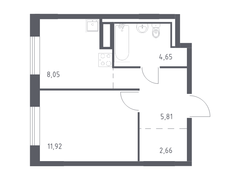 1 ккв 33,1 м²