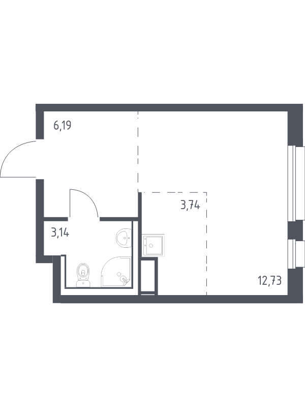 Студия 25,8 м²