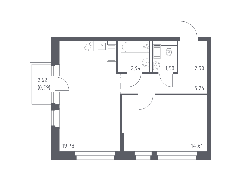 2 ккв (Евро) 47,8 м²