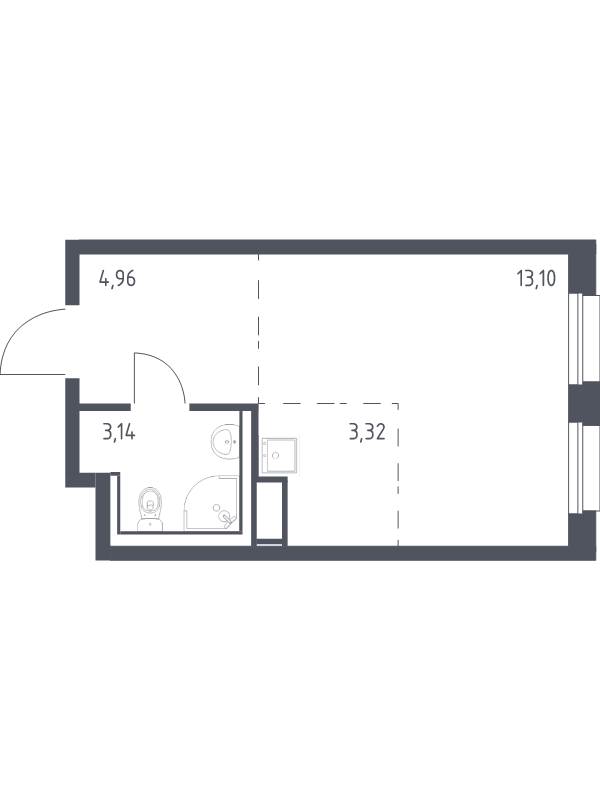 Студия 24,5 м²