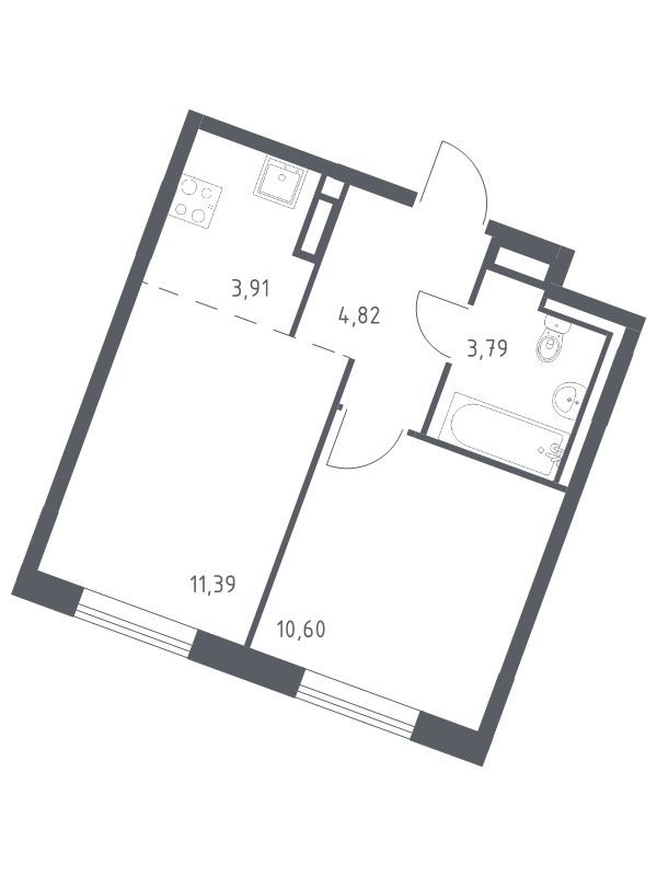 2 ккв (Евро) 34,5 м²