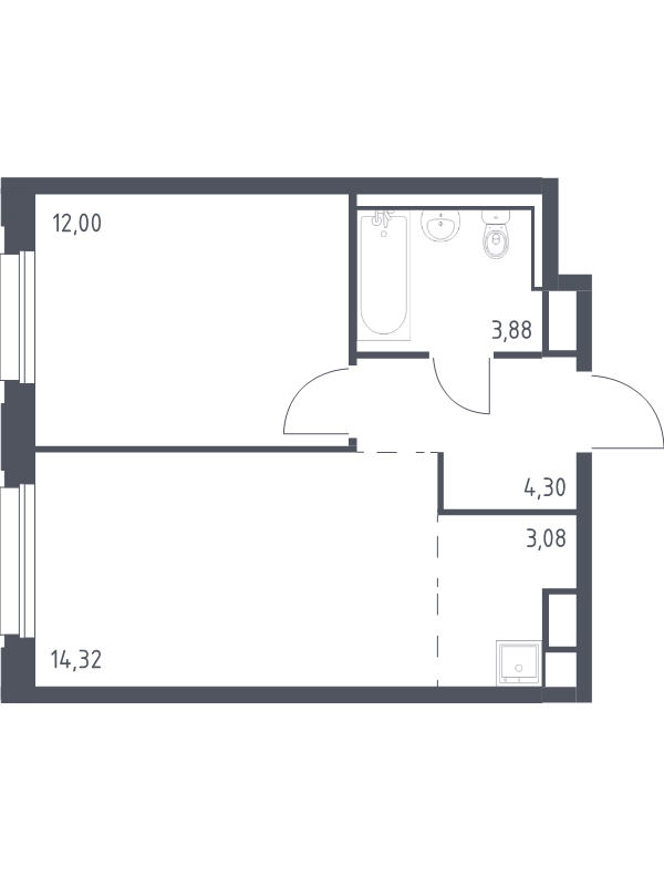 2 ккв (Евро) 37,6 м²