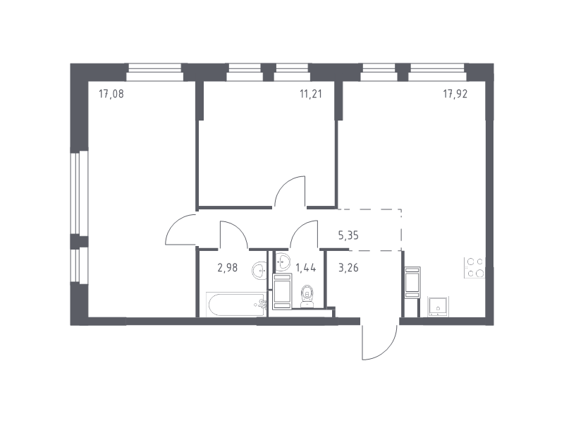 3 ккв (Евро) 59,2 м²