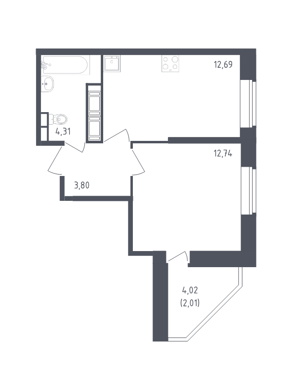 1 ккв 35,6 м²