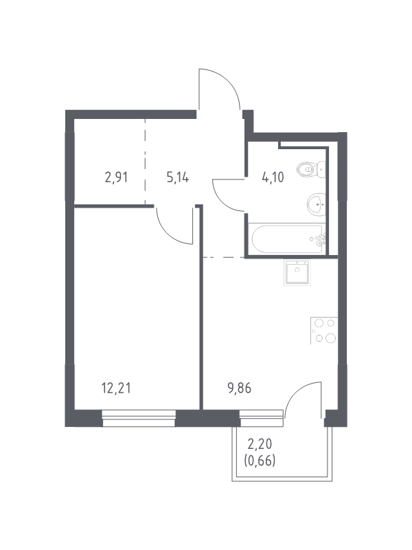 1 ккв 34,9 м²