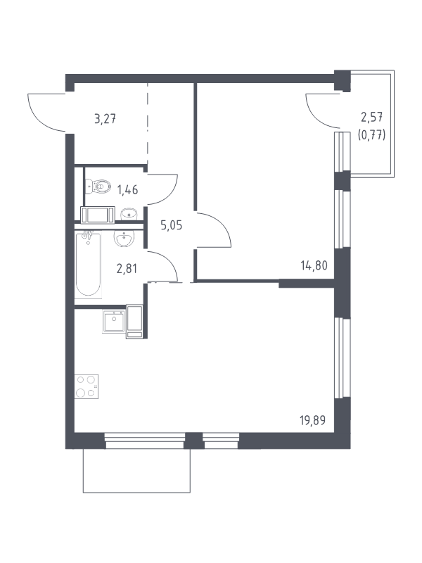 2 ккв (Евро) 48,1 м²
