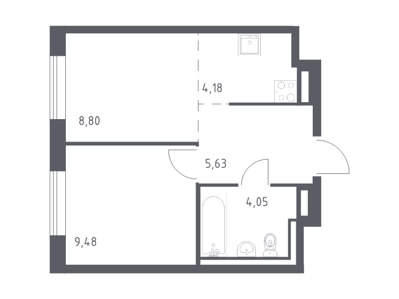 1 ккв 32,1 м²