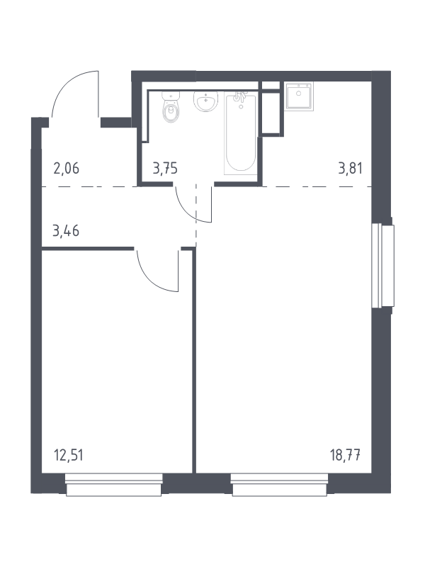 2 ккв (Евро) 44,4 м²