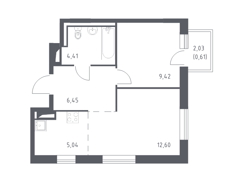 2 ккв (Евро) 38 м²
