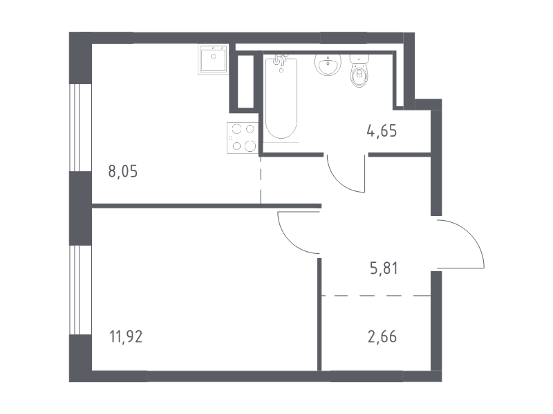 1 ккв 33,1 м²