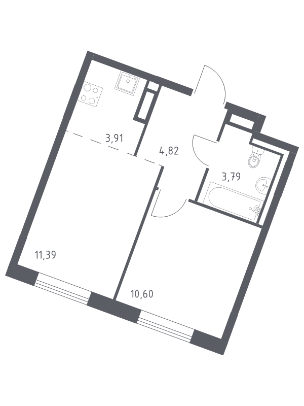 2 ккв (Евро) 34,5 м²