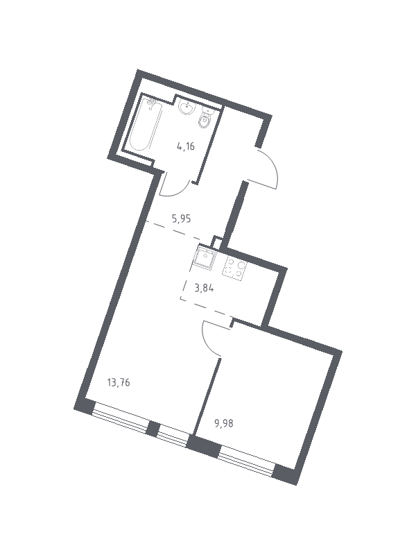 2 ккв (Евро) 37,7 м²