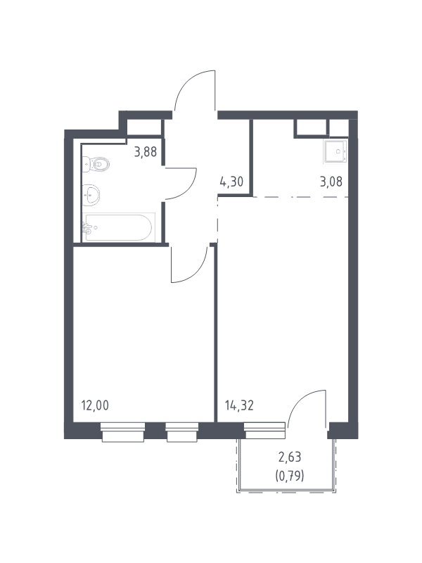 2 ккв (Евро) 38,4 м²
