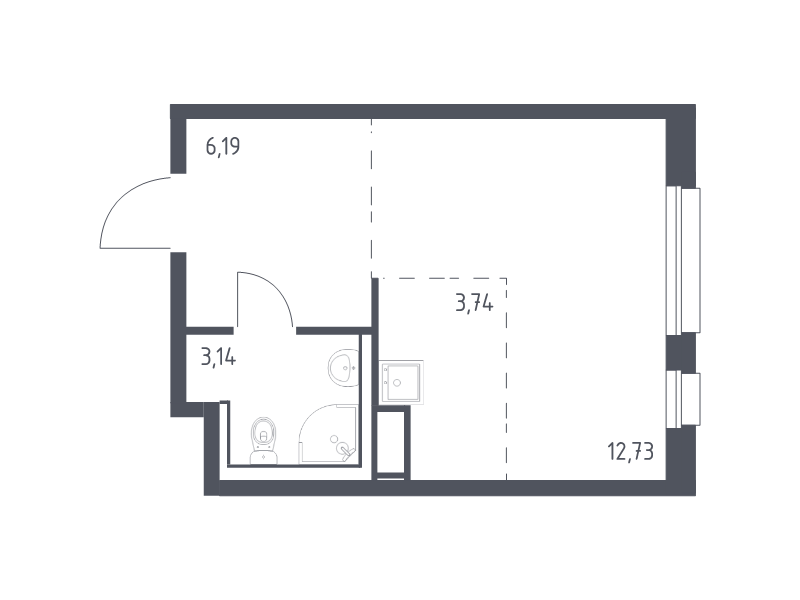 Студия 25,8 м²