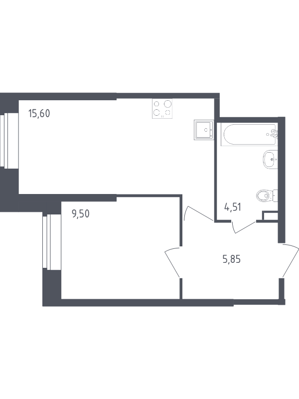 2 ккв (Евро) 35,5 м²