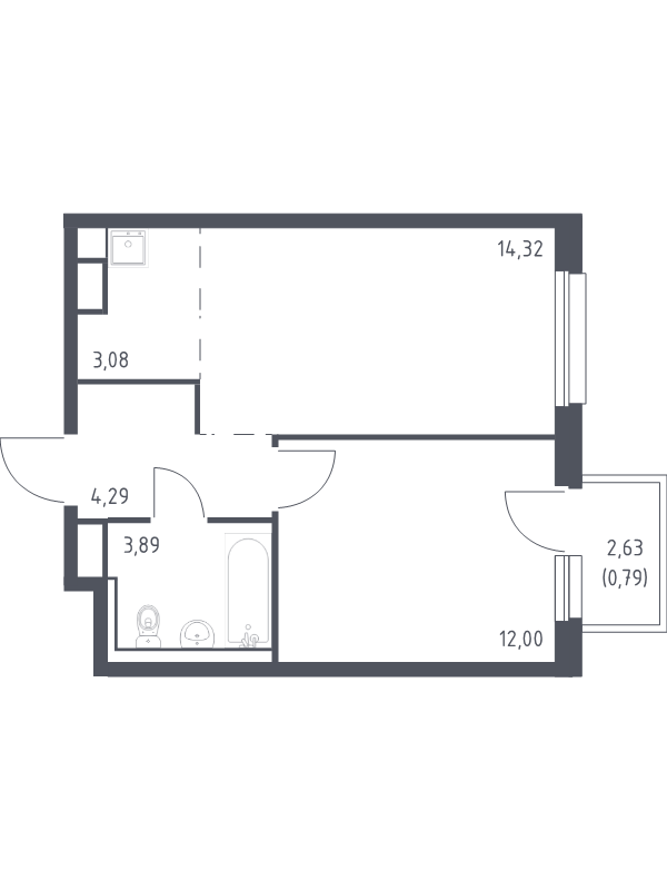 2 ккв (Евро) 38,4 м²