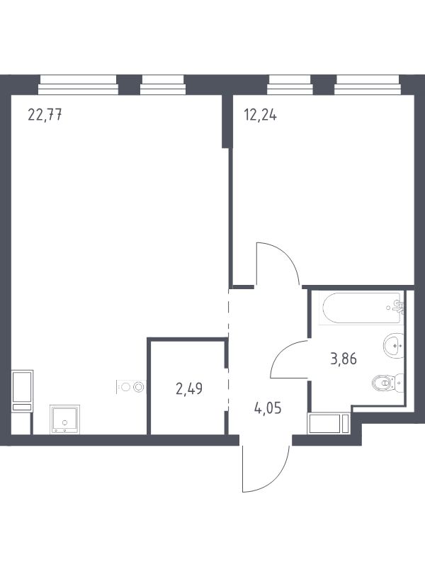 2 ккв (Евро) 45,4 м²