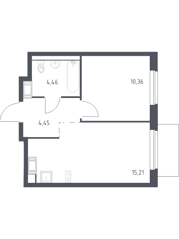 2 ккв (Евро) 34,5 м²