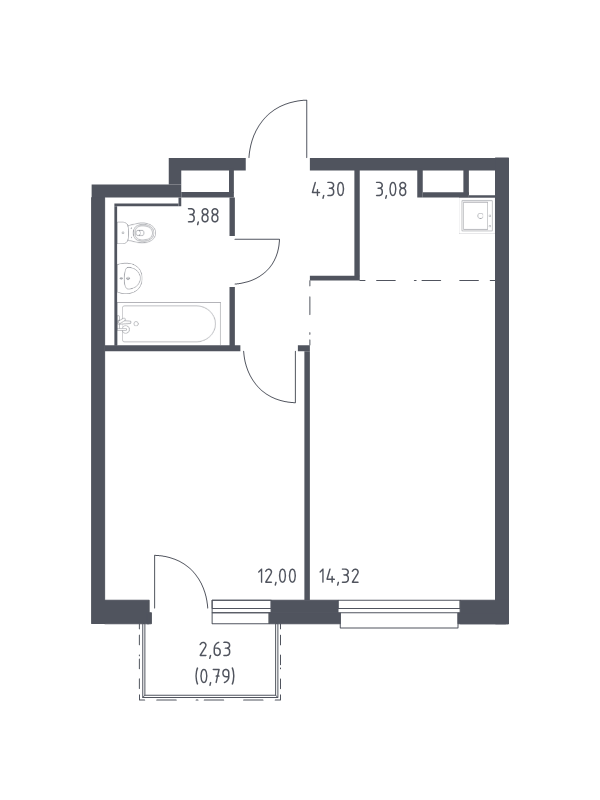 2 ккв (Евро) 38,4 м²