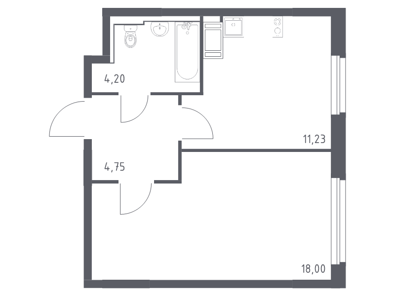 1 ккв 38,2 м²