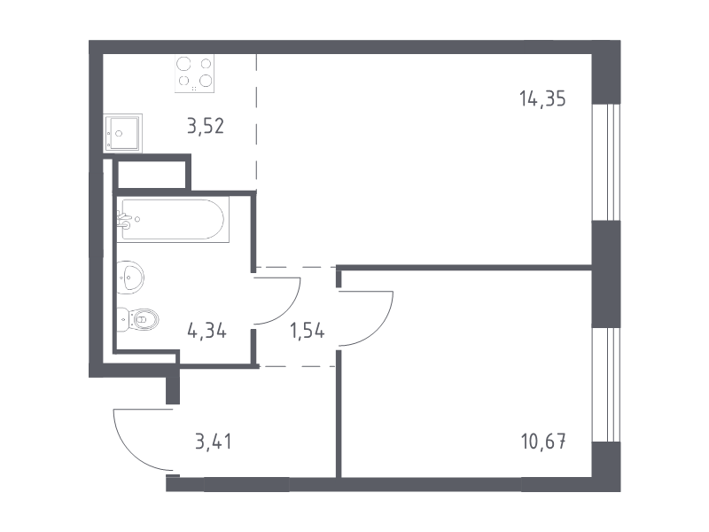 2 ккв (Евро) 37,8 м²