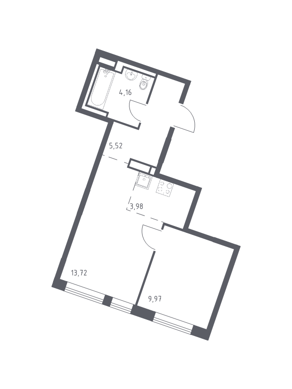 2 ккв (Евро) 37,4 м²