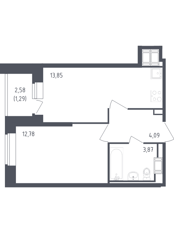 1 ккв 35,9 м²