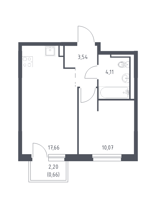 2 ккв (Евро) 36 м²