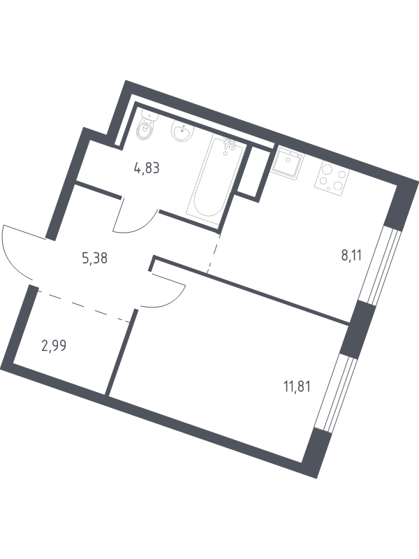 1 ккв 33,1 м²