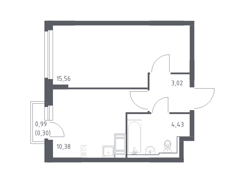 1 ккв 33,7 м²