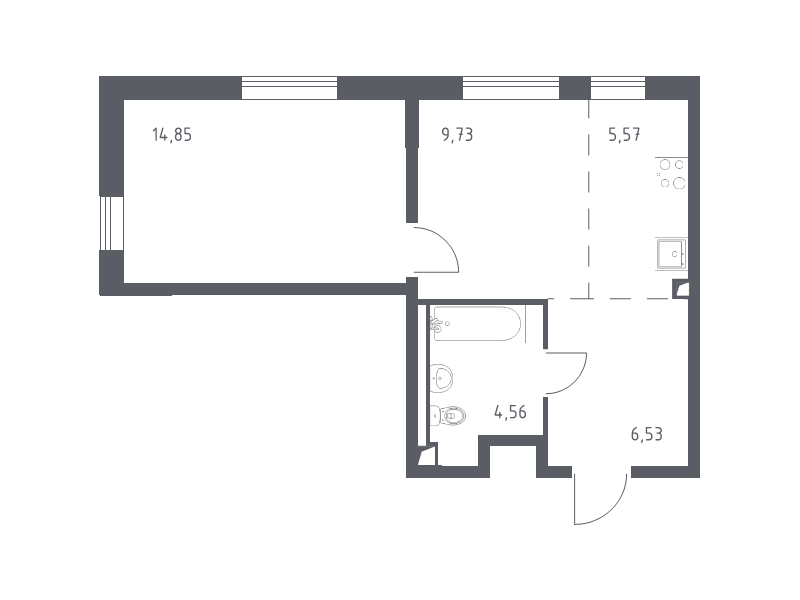 2 ккв (Евро) 40,3 м²