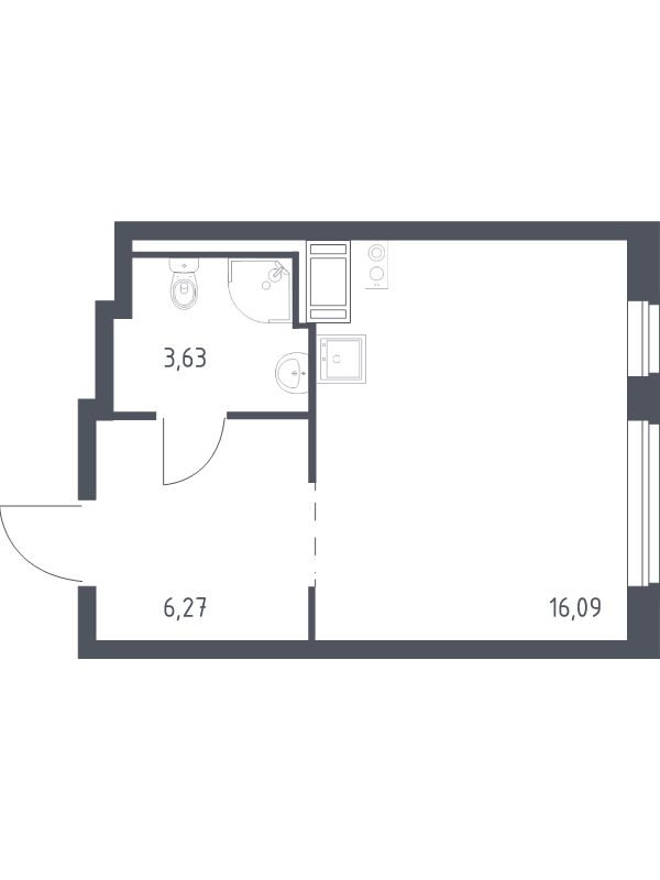 Студия 26 м²