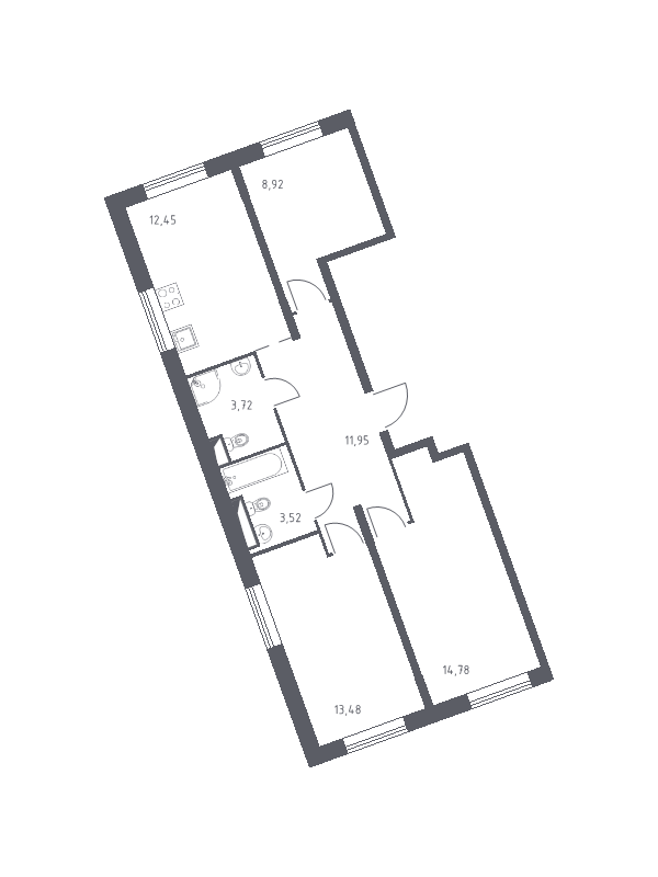 3 ккв 68,2 м²