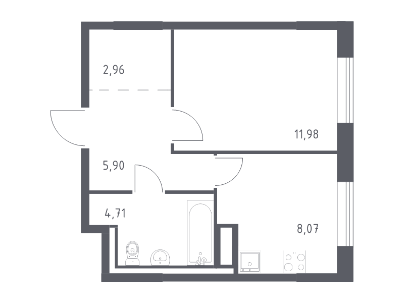 1 ккв 33,6 м²