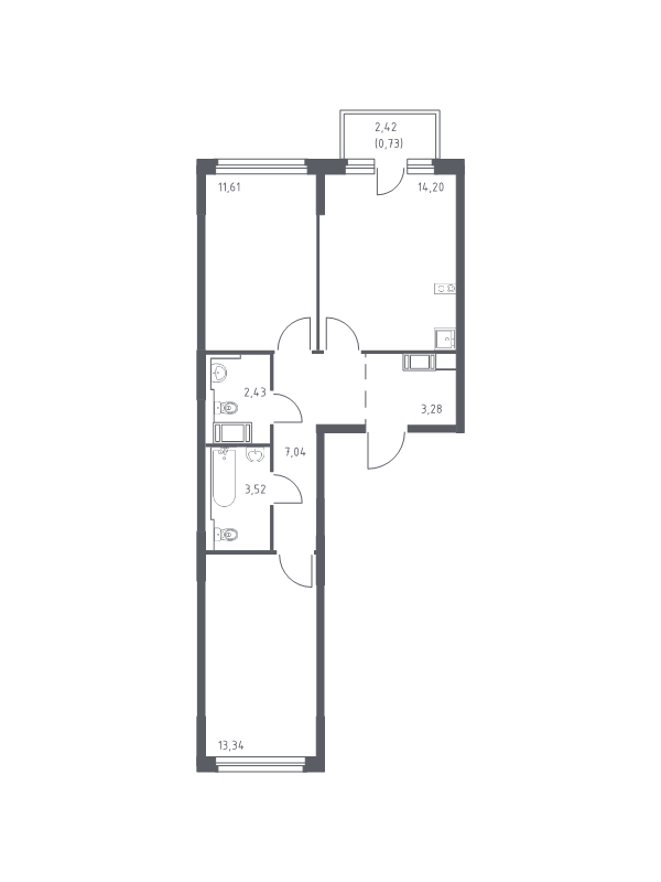 2 ккв 56,2 м²