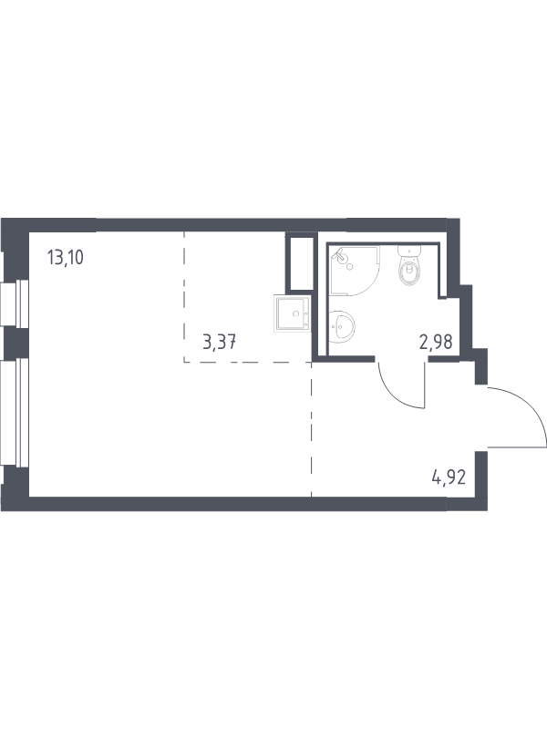 Студия 24,4 м²