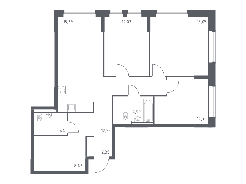 4 ккв (Евро) 88,2 м²