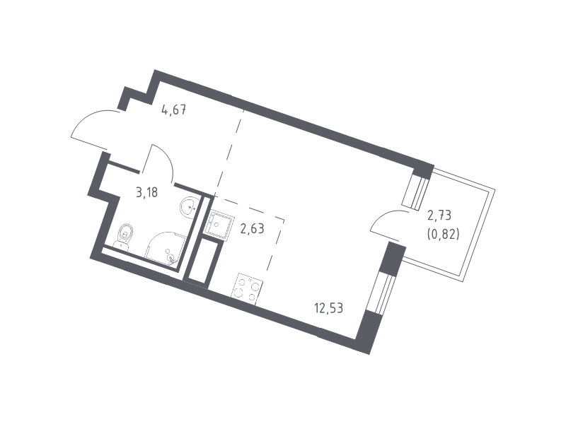 Студия 23,8 м²